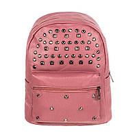 Рюкзак городской BackPack Заклепки Rivets Кожзам 30х23х12 см Розовый (22473)