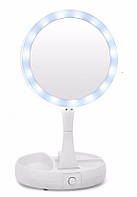 Настольное зеркало с подсветкой LED MIRROR, Зеркало косметическое для макияжа, Складное зеркало! лучшее