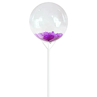 Воздушный шар БАБЛС прозрачный с фиолетовыми перьями