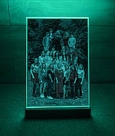 Фотоакрил с подсветкой на деревянном основании (20х30 см, вертикальный формат)
