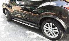 Бокові пороги Duru 2 шт.  Алюміній для Nissan Juke 2010-2019 рр