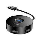 USB-Hub Baseus round box HUB adapter （USB3.0 to USB3.0*1+USB2.0*3）Black, фото 2