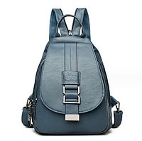 Жіночий рюкзак-сумка з кенгуру, жіноча мінібана рюкзак на плече екошкіра Блакитний