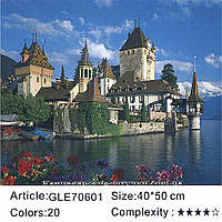Картина для раскраски по номерам Алмазная GLE70601 (40 * 50 в коробке, дом у моря)