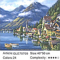 Картина для раскраски по номерам Алмазная GLE70709 (40 * 50 в коробке, город у моря)