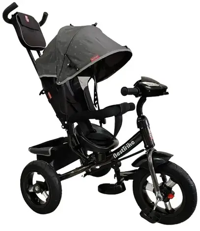 Велосипед триколісний дитячий з батьківською ручкою Best Trike 3390 / 38-104 (надувні колеса, USB, музика, світло, пульт), фото 3