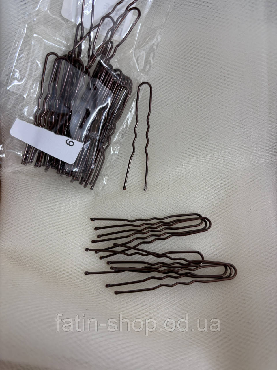 Шпильки для волосся цв.коричневий, 5см, фото 1