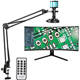 Електронний відеомікроскоп 48Мп 1-130X 1920х1080 кронштейн LED підсвічування, фото 4