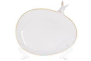 Блюдо сервірувальне Bunny білий із золотом 16.8 см   795-210