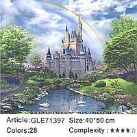 Картина для раскраски по номерам Алмазная GLE71397 (40 * 50 в коробке, сказочный замок)