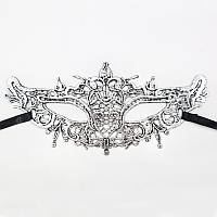 Маскарадна маска для обличчя 23 на 10 см сріблястий