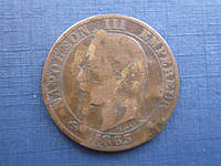 Монета 5 сантимов Франция 1863 А Наполеон III