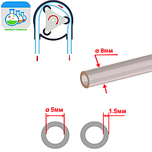 Шланг 8x5мм Tygoprene XL-60 прозорий (хімстійкість висока) для перистальтичного насоса-дозатора