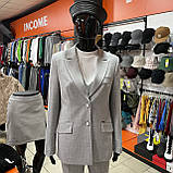 Піджак J. London жіночий класичний преміум довгий рукав на гудзиках 46 сірий, фото 10