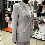 Піджак J. London жіночий класичний преміум довгий рукав на гудзиках 46 сірий, фото 5