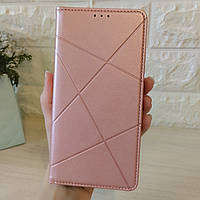 Чехол для Poco m5s книжка подставка с магнитом и визитницей Business Leather розовый