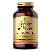 Пивные дрожжи зерна 7 1/2 с витамином В12 Solgar (Brewers Yeast 7 1/2 Grains with Vitamin B12) 250 таблеток