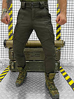 Тактические штаны олива на флисе softshell, водонепроницаемые Военные армейские штаны олива ВСУ
