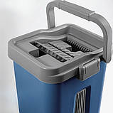 Комплект швабра з відром з автоматичним віджиманням Чудо швабра ледарка для прибирання Scratch Easy Mop Синя, фото 7