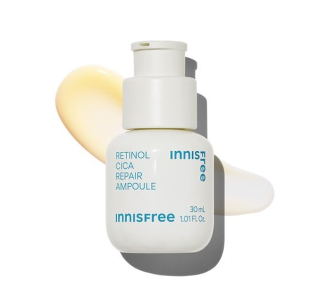 Ампула з центелою та ретинолом Retinol Cica Traces Ampoule Відновлююча ампула з ретинолом Innisfree Retinol Cica Repair Ampoule