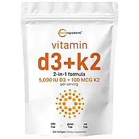 VITAMIN D3+K2, 300 SOFTGELS Витамин Д3+К2, 300 желатиновых капсул, срок до 11/12/2025