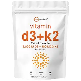 VITAMIN D3+K2, 300 SOFTGELS Вітамін Д3+К2, 300 желатинових капсул, строк до 27/05/2026
