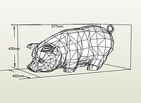 PaperKhan конструктор из картона 3D фигура кабан свинья поросенок Паперкрафт Papercraft набор игрушка сувенир