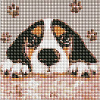 Алмазна мозаїка без підрамника "Чарівне собачка" 20х20 см, у термопакеті, ТМ Ідейка, Україна