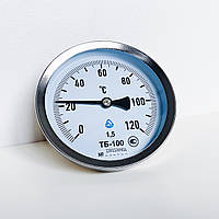 Термометр біметалевий ТБ-100/50 осьовий 0-120°C клас точності 1,5