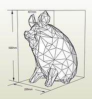 PaperKhan конструктор з картону 3D фігура кабан свиня порося Паперкрафт Papercraft подарунковий набір для творчості іграшка сувені