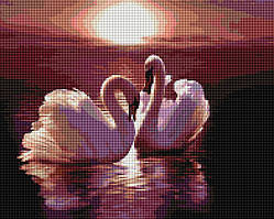 Алмазна мозаїка Пара лебедів, у кор. 40*50 см, ТМ Brushme, Україна