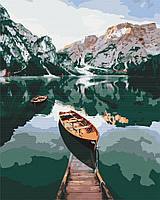 Картина за номерами "Лодка на дзеркальному озері", у термопакеті 40*50 см, ТМ Brushme, Україна