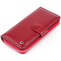 Вертикальный вместительный кошелек из кожи женский ST Leather 19307 Бордовый 19х9,5х2,5 см