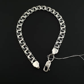 Срібний браслет бісмарк. Браслет чоловічий тонкий на руку срібло 925 22 см