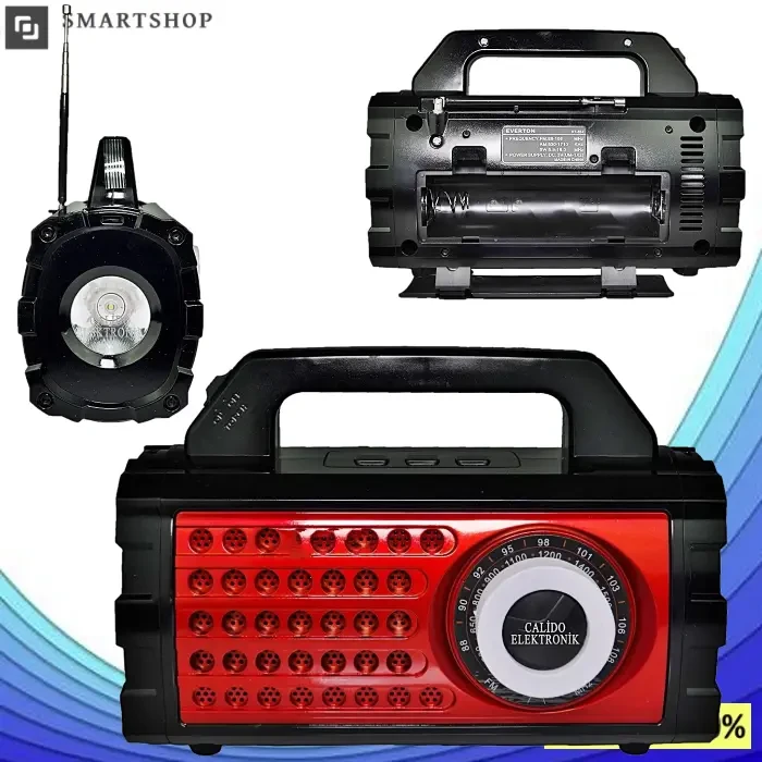 Акумуляторний радіоприймач з ліхтарем Everton RT-824, з USB/ Портативним FM радіо! найкраща якість