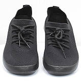 Чоловічі чорні мокасини слипони текстиль 25,5см, фото 4