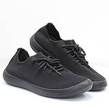 Чоловічі чорні мокасини слипони текстиль 25,5см, фото 5