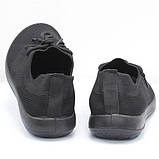 Чоловічі чорні мокасини слипони текстиль 25,5см, фото 2