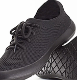 Чоловічі чорні мокасини слипони текстиль 25,5см, фото 8