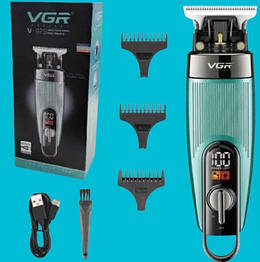 Машинка для стрижки волосся VGR V-975 (Потужність 5 Вт, 3 насадки, USB зарядка, Дисплей)
