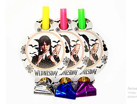 Язички з декором "Венздей", 6 шт, Набор дудочек "Wednesday"