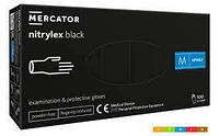 Нитриловые перчатки черные M 100шт Mercator Nitrylex black