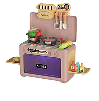 Развивающий набор детская кухня с духовкой и продуктами светом и звуковыми эффектами YG Toys Розовый