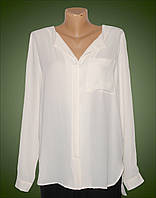 Шифоновая блуза-туника от selected молочного цвета