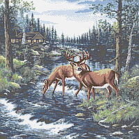 Схема для вишивки бісером ,, Олені на річці ,, Сб-2-1032