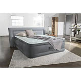 Надувне полуторне ліжко Intex 64904 Сіро-оливковий (137-191-46см) з вбудованим електричним насосом, фото 2