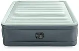 Надувне полуторне ліжко Intex 64904 Сіро-оливковий (137-191-46см) з вбудованим електричним насосом, фото 5