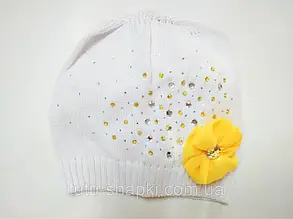 Демісезонна шапка для дівчинки TuTu арт. 3-001479 (48-52, 52-56) 48-52, Жовтий