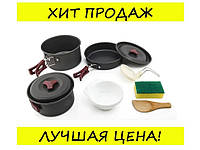 Набір посуду AL-300 на 2-3 осіб, з анодованого алюмінію, комплект туристичний похідний кемпінг! найкраща якість