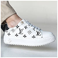 Женские кроссовки Louis Vuitton Trainer Time Out Monogram White Black белые кожаные кроссовки луи виттон витон